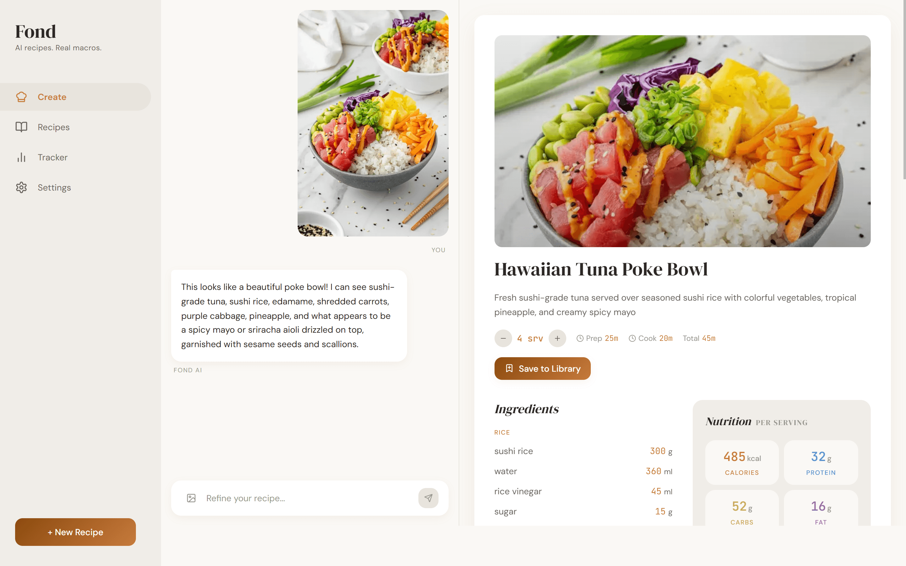 AI-generated recipe from the uploaded food photo